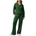 thumbnail image 1 of Pinspark 2 Piece Sets for Women High Waist Sweatsuit Zip Up Sweatshirt Sweatpants Lounge Set Tracksuit Travel Outfits, 1 of 6
