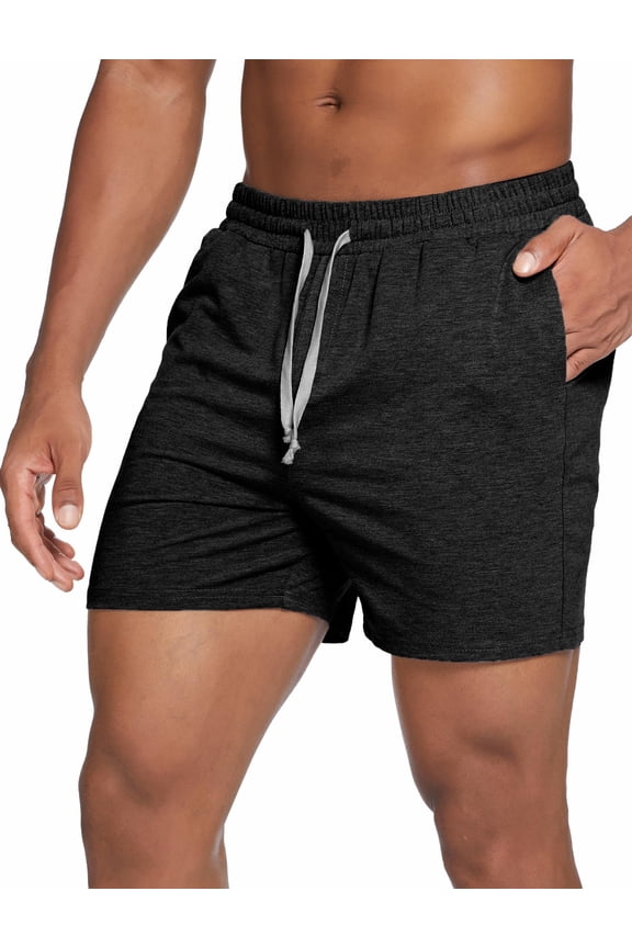 5.5 Inch Mens Pajama Shorts Sleep Cotton Lounge PJ Lightweight Elastic Waist Drawstring Nightwear Bottom with Pockets