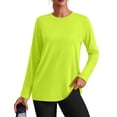 thumbnail image 1 of Pinspark Athletic Shirts Women Hip Length Yoga Top Long Sleeve Workout Shirt Quick Dry Tennis Tops Loose Fit Active Tops, 1 of 6