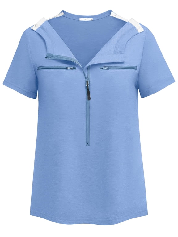 Chemo Shirts for Port Access Women Short Sleeve - Best Gift for Cancer Patients Chemotherapy Must Haves