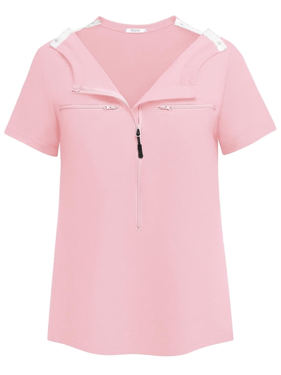 Chemo Shirts for Port Access Women Short Sleeve - Best Gift for Cancer Patients Chemotherapy Must Haves