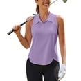 thumbnail image 1 of Pinspark Women's Sports Polo Shirts Sleeveless Summer Golf Tank Lightweight Quick Dry Collared Golf Shirt Sportswear, 1 of 6