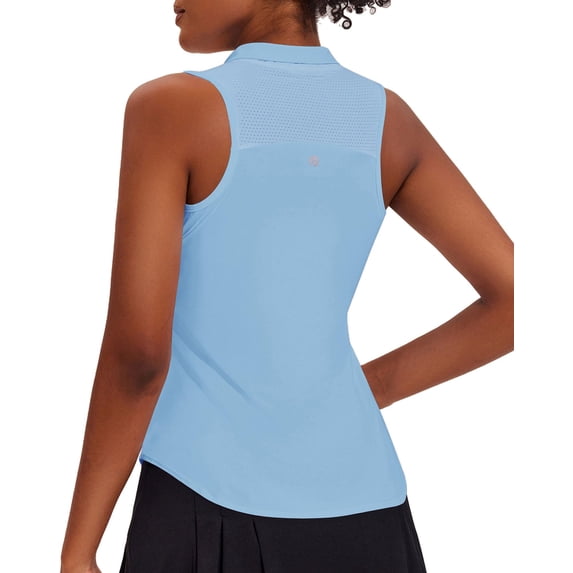 Pinspark Golf Shirts Women Sleeveless Tennis Polo Lightweight Racerback Tank Tops V Neck with Collar Athletic Tops