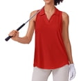 thumbnail image 1 of Pinspark Golf Shirts for Women Sun Protection Tennis Tank Top with Collar V Neck Racerback Athletic T-Shirt Lightweight Workout Tops Sleeveless Yoga Shirt, 1 of 6