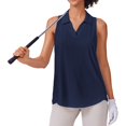thumbnail image 1 of Pinspark Golf Shirts for Women Sun Protection Tennis Tank Top with Collar V Neck Racerback Athletic T-Shirt Lightweight Workout Tops Sleeveless Yoga Shirt, 1 of 6