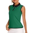 thumbnail image 1 of Pinspark Golf Shirts for Woman Sleeveless Tennis Tank Top UPF 50+ Workout Tee with Zipper V Neck Athletic Tops Quick Dry Exercise T Shirt, 1 of 6