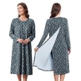 thumbnail image 1 of Pinspark Hospital Gowns for Women Post Shoulder Surgery Open Back Adaptive clothing lounge dress for Patients&Seniors Nightgown, 1 of 6