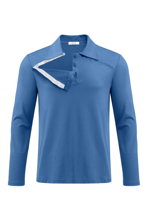 Men' Chemo Shirts for Port Access Comfy After Surgery Recovery Supplies Adaptive Clothing Long Sleeve Dialysis Recovery Shirts