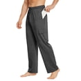 thumbnail image 1 of Pinspark Men's Baggy Cargo Sweatpants Open Bottom Straight Leg Loose Fit Drawstring Waist Deep Pockets, 1 of 6