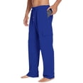 thumbnail image 1 of Pinspark Men's Baggy Cargo Sweatpants Open Bottom Straight Leg Loose Fit Drawstring Waist Deep Pockets, 1 of 6