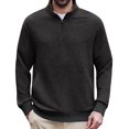 thumbnail image 1 of Pinspark Men's Quarter Zip Pullover Long Sleeve Mock Neck Sweatshirts with Pockets Thermal Midweight Polo Shirt Relaxed Fit, 1 of 6