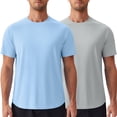 thumbnail image 1 of Pinspark Mens 2 Pack UPF50+ Sun Protection Swim Surf Short Sleeve Athletic Shirts Rash Guard Quick Dry Performance Shirts, 1 of 6