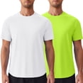 thumbnail image 1 of Pinspark Mens 2 Pack UPF50+ Sun Protection Swim Surf Short Sleeve Athletic Shirts Rash Guard Quick Dry Performance Shirts, 1 of 6