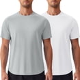 thumbnail image 1 of Pinspark Mens 2 Pack UPF50+ Sun Protection Swim Surf Short Sleeve Athletic Shirts Rash Guard Quick Dry Performance Shirts, 1 of 6