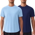 thumbnail image 1 of Pinspark Mens 2 Pack UPF50+ Sun Protection Swim Surf Short Sleeve Athletic Shirts Rash Guard Quick Dry Performance Shirts, 1 of 6