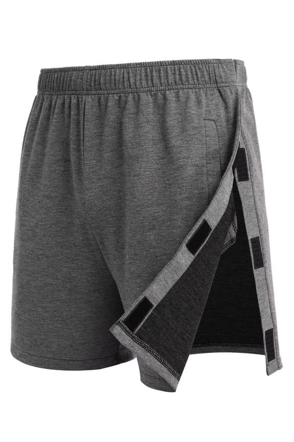 Mens Tearaway Shorts After Knee Surgery Snap On Shorts for Women Hospital Break Away Post Surgery Pants with Pockets