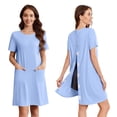 thumbnail image 1 of Pinspark Open Back Hospital Gowns for Women Tear Away Short Sleeve Post Surgery Soft Nightgowns for Elderly Women With Pocket, 1 of 6