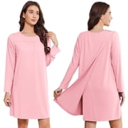 Pinspark Open Back Hospital Gowns for Women Tear Away Snap Long Sleeve Womens Hospital Gowns Adaptive Clothing for Women