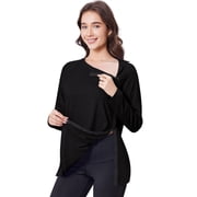 Pinspark Post Shoulder Surgery Shirts for Women Full Tear Away 2 Side Snaps After Rotator Cuff Chemo Port Adaptive Clothing