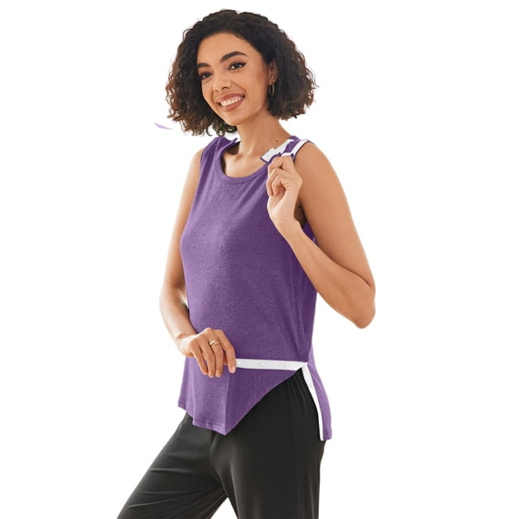 Pinspark Post Shoulder Surgery Shirts for Women Tear Away Snap Button Rotator Cuff Shirt Mastectomy Chemo Port Access Tank Tops