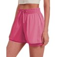 thumbnail image 1 of Pinspark Running Shorts for Women Quick Dry Gym Athletic Workout Shorts with Liner 2 Pockets Drawstring High Waisted Short, 1 of 6