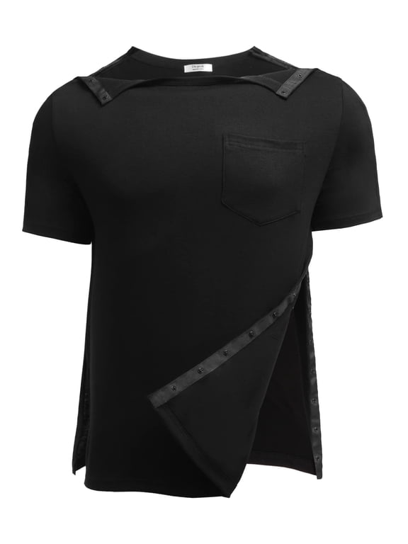 Shoulder Surgery Shirts for Men Tearaway Side Snap Short Sleeves Rotator Cuff Dialysis Recovery Chemo Shirts