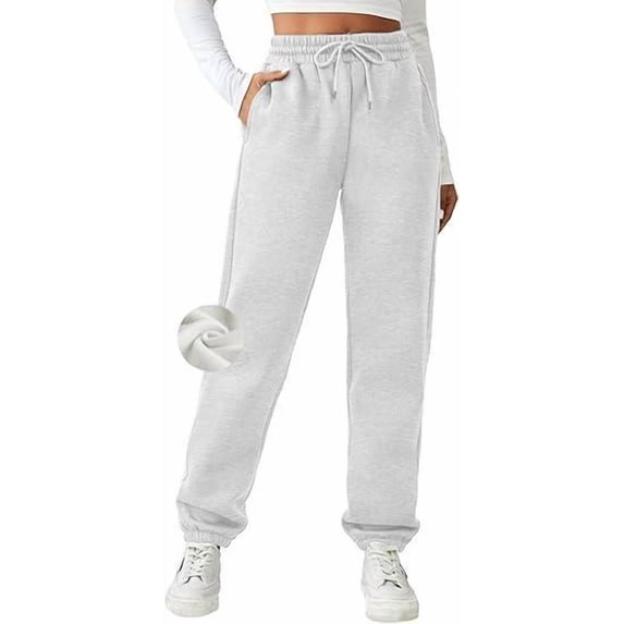 Pinspark Sweatpants Women Fleece Sweatpant Baggy Winter Warm Joggers Pant Outdoor Sweat Pants Drawstring Trousers Pockets