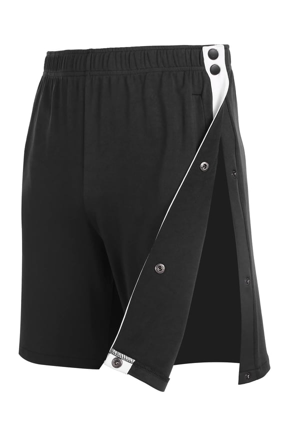 Tear Away Shorts for Men Post Surgery Breakaway Shorts Side Snap Knee Leg Hip Surgical Adaptive Pants with Pockets