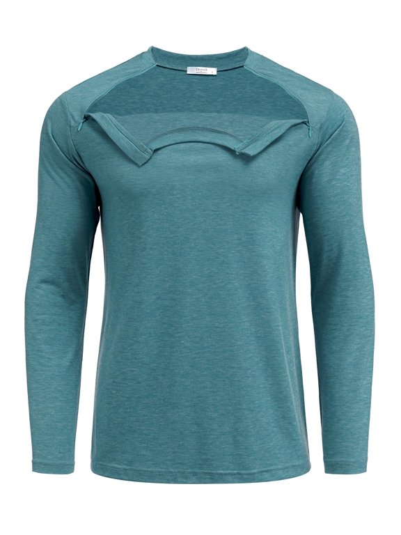 Unisex Chemo Shirts for Port Access Chemotherapy Must Haves Long Sleeve Cancer Care Package for Men