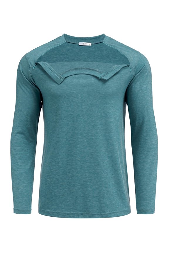 Unisex Chemo Shirts for Port Access Chemotherapy Must Haves Long Sleeve Cancer Care Package for Men