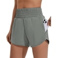 thumbnail image 1 of Pinspark Womans Lightweight Workout Running Shorts High Waisted Athletic Gym Short with Zip Pockets Quick Dry Comfy Lining Summer Active Short, 1 of 6