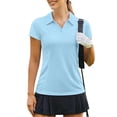 thumbnail image 1 of Pinspark Women Golf Shirts Short Sleeve Polo Lightweight Athletic Tops Tennis Shirts Activewear Shirt, 1 of 5