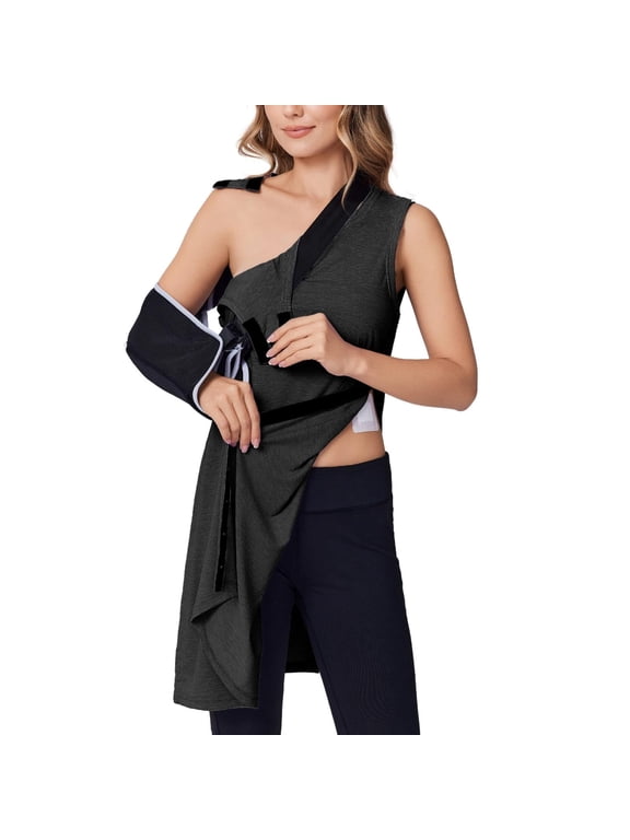 Women' Post Shoulder Surgery Dress Full Tear Away Sleeveless Tank Dress After Rotator Cuff Adaptive Clothing