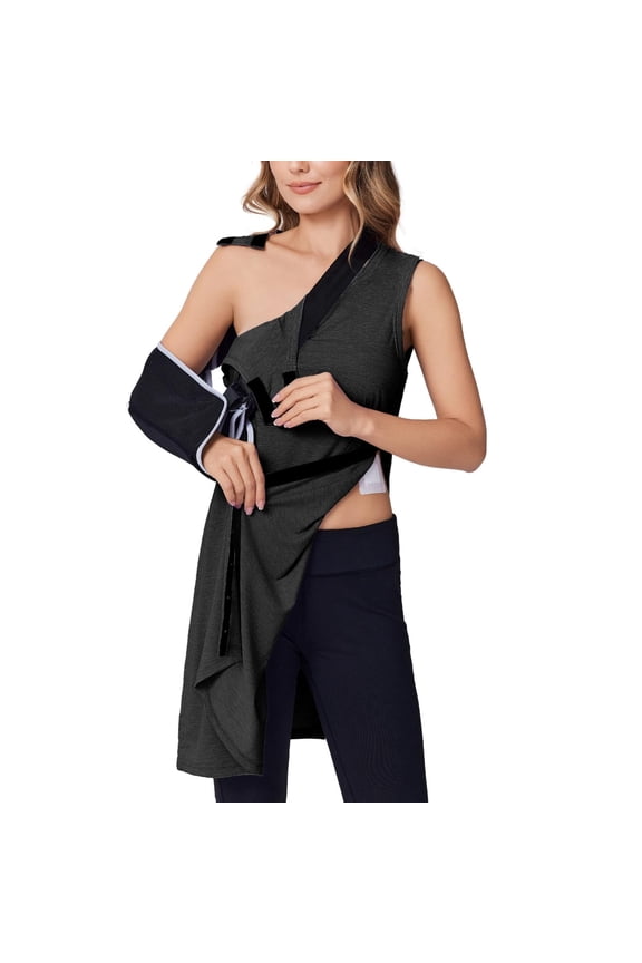 Women' Post Shoulder Surgery Dress Full Tear Away Sleeveless Tank Dress After Rotator Cuff Adaptive Clothing