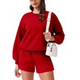 thumbnail image 1 of Pinspark Women's 2 Piece Matching Sets Long Sleeve Sweatshirts Sweatsuit 2024 Fall Trendy Tracksuit Travel Short Set, 1 of 5