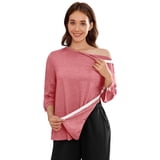 Pinspark Women's Adaptive 3/4 Sleeve Tops Full Snap Design for Post ...
