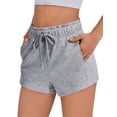 thumbnail image 1 of Pinspark Women's Air Cotton Active Shorts Athletic Running Shorts Breathable Comfort Stretch Adjustable Waist with Side Pockets, 1 of 6
