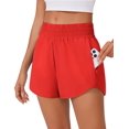 thumbnail image 1 of Pinspark Women's High Waisted Running Shorts Mesh Liner Athletic Shorts Quick Dry Gym Workout Shorts with Zip Pocket, 1 of 6