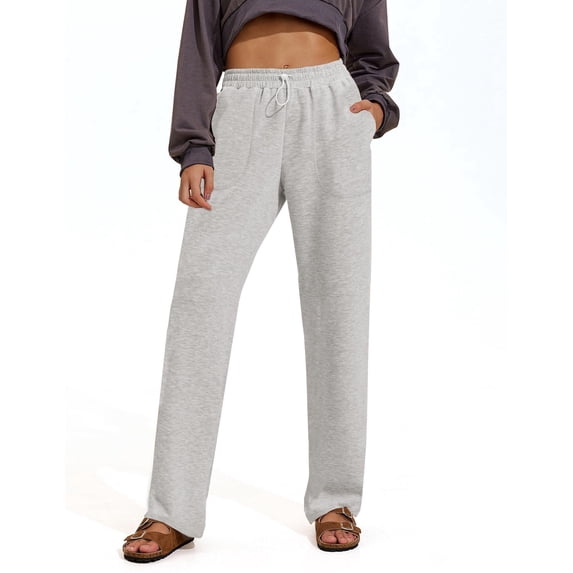 Pinspark Womens Straight Leg Sweatpants Casual Athletic Workout Pants Stretch Soft Lounge Pants with Pockets