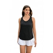 Pinspark Womens Sleeveless Round Neck Loose Fit Racerback Lightweight Yoga Gym Tank Top Workout Athletic Running Shirts, S-2XL