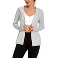 thumbnail image 1 of Pinspark Women's UPF 50+ Sun Protection Hoodie Jacket Cooling Long Sleeve Athletic Running Shirt Lightweight Full Zip Workout Top for Hiking Travel, 1 of 2