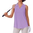 thumbnail image 1 of Pinspark Womens Polo Shirts Sun Protection Collar Golf Tops V-Neck Racerback Tennis Tank Lightweight Workout Shirts Summer Solid Pickleball Top, 1 of 6