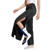Pinspark Womens Tear Away Pants Side Full Open Post Surgery Loose Fit Athletic Snap Sweatpants Soft Breakaway Pants with Pockets