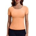 thumbnail image 1 of Pinspark Womens Workout Shirt Short Sleeve Basic Activewear Tops Double Lined Tennis Shirt Summer Casual, 1 of 6