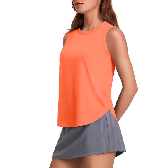 Pinspark Womens Workout Tops Quick Dry Athletic Tank Top UPF 50+ Sleeveless Running Shirts with Side Slits Lightweight Yoga Top