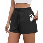 Pinspark Womens Workouts Shorts with MSH Lining Outdoor Breathable Athletic Shorts with Pockets Summer Quick Dry Active Shorts