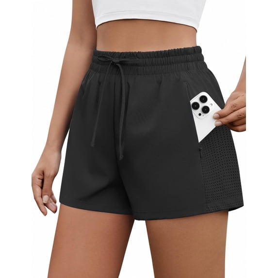 Pinspark Womens Workouts Shorts with MSH Lining Outdoor Breathable Athletic Shorts with Pockets Summer Quick Dry Active Shorts