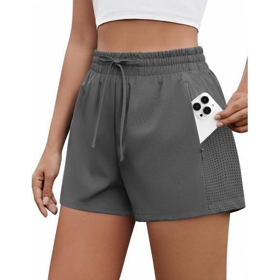 Pinspark Womens Workouts Shorts with MSH Lining Outdoor Breathable Athletic Shorts with Pockets Summer Quick Dry Active Shorts