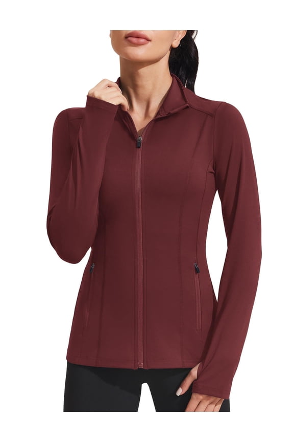 Workout Yoga Jackets for Women Full Zip Athletic Track Jackets with Pockets Lightweight Long Sleeve Running Tops