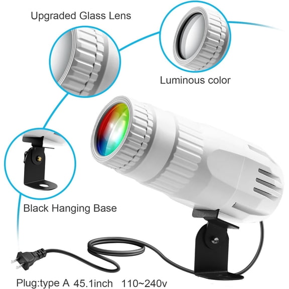 Pinspot Light, 15W RGBW LED Lights for Disco Ball 4 in 1 with Remote Control, Super Bright Mirror Ball Spot Lighting for Parties DJ Disco Club Bar Wedding, 2Pack